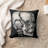 ヴィンテージ科学人間解剖学アンティークスカル クッション (ブランケット)