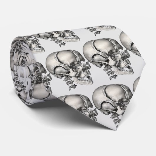 ヴィンテージ科学人間解剖学アンティークスカル ネクタイ (ロール)