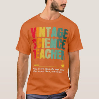 ヴィンテージ科学先生おもしろい役職誕生日W Tシャツ