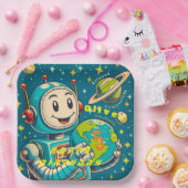 ヴィンテージ科学宇宙好奇心の発見ロボット ペーパープレート (パーティー)