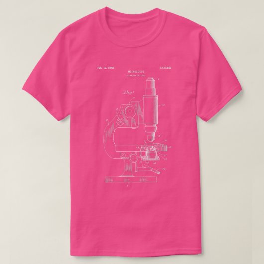 ヴィンテージ科学顕微鏡青写真シャツ – Scien Tシャツ (デザイン正面)