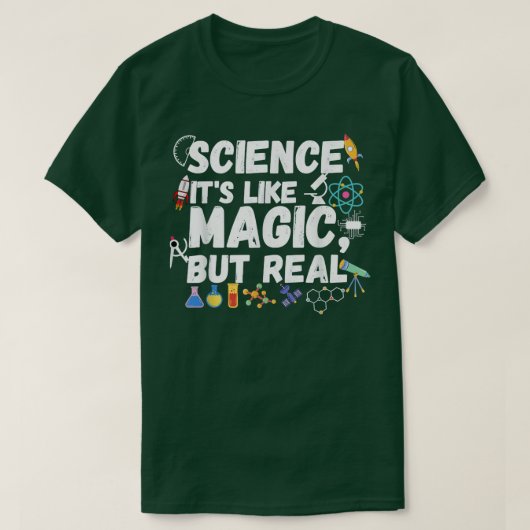 ヴィンテージ科学魔法だ実在が Tシャツ (デザイン正面)
