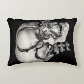 ヴィンテージ科学 人体解剖学、骨董品の頭蓋骨 アクセントクッション (正面)