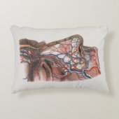 ヴィンテージ科学 人体解剖学、鼻のある顔 アクセントクッション (正面)