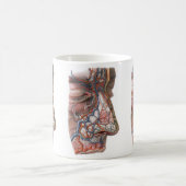 ヴィンテージ科学 人体解剖学、鼻のある顔 コーヒーマグカップ (中央)