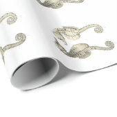 ヴィンテージ科学NZの魚-大きい腹タツノオトシゴ ラッピングペーパー (ロールコーナー)