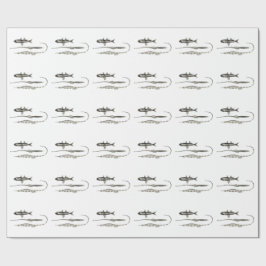 ヴィンテージ科学NZの魚-管およびランタンの魚 ラッピングペーパー