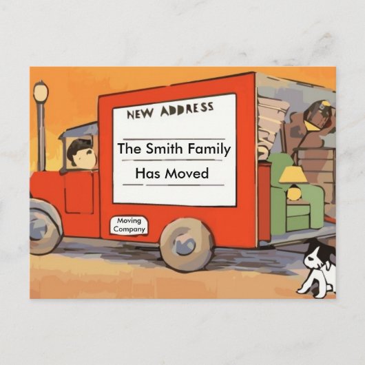 ヴィンテージ移転付き住所はがきの変更 案内ポストカード (正面)