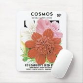 ヴィンテージ種パケットアート、コスモスの庭の花 マウスパッド (マウス)