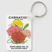 ヴィンテージ種パケットラベルアート、 カーネーションの花 キーホルダー (裏面)