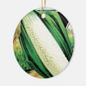 ヴィンテージ種パケットラベルアート、スイートホワイトコーン セラミックオーナメント (左)