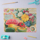 ヴィンテージ種子と果実と花 薄葉紙 (クラフト)