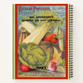 ヴィンテージ種子カタログのスパイラルパーソナライズされた線 ノートブック (裏面)