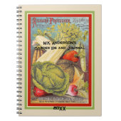 ヴィンテージ種子カタログパーソナライズされた ノートブック (正面)