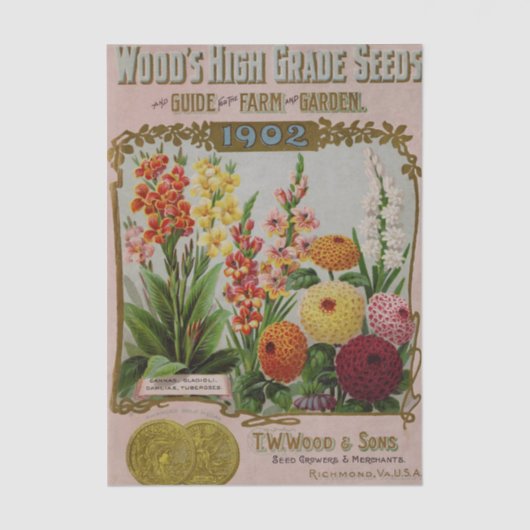 ヴィンテージ種子カタログ木材の高品位種子， 1902 薄葉紙 (正面)