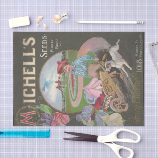 ヴィンテージ種子カタログ1904ミシェルの植物の種子 薄葉紙 (クラフト)