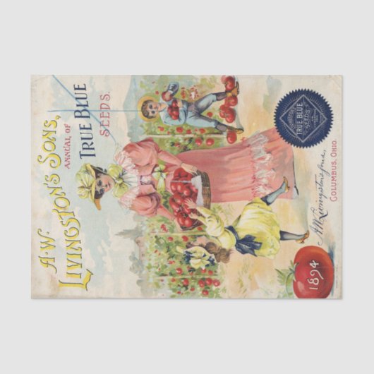 ヴィンテージ種子カタログA.W. Livingson's Sons, 1894 薄葉紙 (正面)