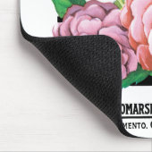 ヴィンテージ種袋ラベルアート、椿の花 マウスパッド (コーナー)