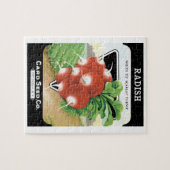 ヴィンテージ種袋ラベルアート、真っ赤な大根 ジグソーパズル (横)