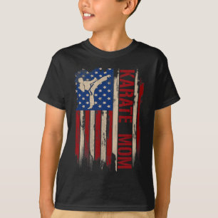 ヴィンテージ空手ママアメリカUSAフラグキックのギフト Tシャツ