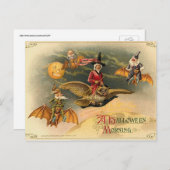 ヴィンテージ空気のようなハロウィン シーズンポストカード (正面/裏面)