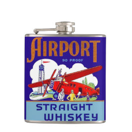 ヴィンテージ空港ウィスキーのラベルの飛行機のパイロットのフラスコ フラスク