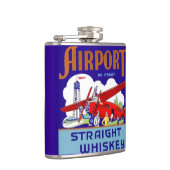 ヴィンテージ空港ウィスキーのラベルの飛行機のパイロットのフラスコ フラスク (右)
