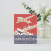 ヴィンテージ空港ポスター付きのポストカード ポストカード (スタンド正面)