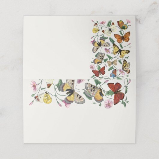ヴィンテージ空白のバタフライ結婚手書き プレイスカード (外部開封)