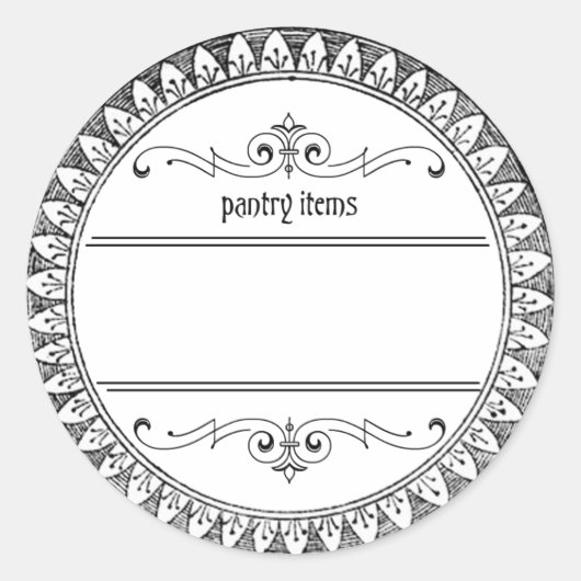 ヴィンテージ空白のパネルアイテムラベル ラウンドシール (正面)