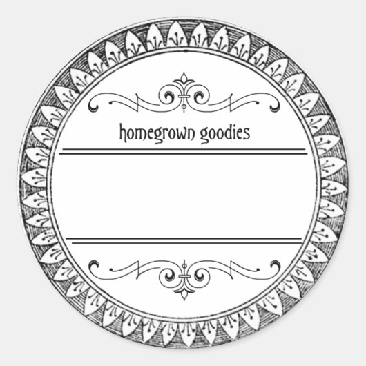 ヴィンテージ空白の缶詰のJARラベル ラウンドシール (正面)