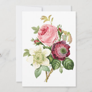 ヴィンテージ空白の花グリーティングカード サンキューカード