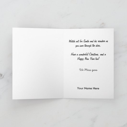 ヴィンテージ空軍軍隊クリスマスカード シーズンカード (内部)