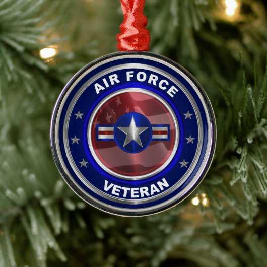 ヴィンテージ空軍退役軍人記念クリスマス メタルオーナメント (ツリー)
