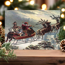 ヴィンテージ空飛ぶサンタのそりトナカイ クリスマス