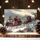 ヴィンテージ空飛ぶサンタのそりトナカイ クリスマス