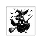 ヴィンテージ空飛ぶ魔女レトロハロウィン ラバースタンプ (インプリント)
