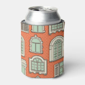 ヴィンテージ窓の風景模様 缶クーラー (缶正面)
