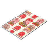 ヴィンテージ窓パターンイラストレーション ノートブック (左側)