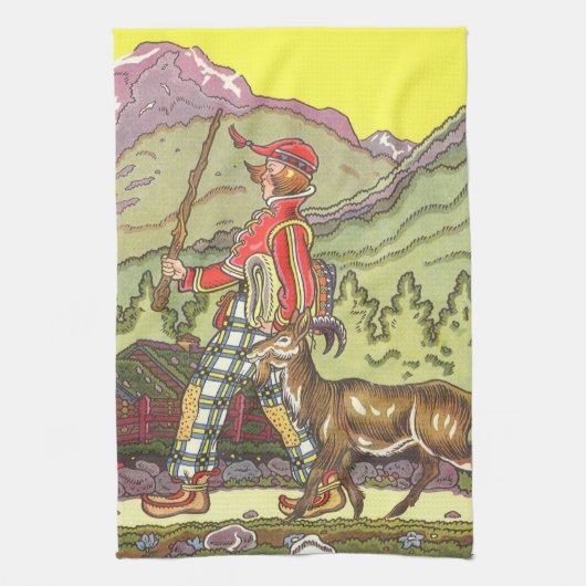 ヴィンテージ童話と北風Hauman キッチンタオル (縦)