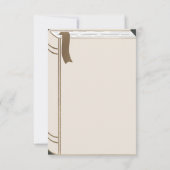 ヴィンテージ童話の図書館本結婚金ゴールド 出欠カード (裏面)