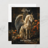 ヴィンテージ童話の森ユニコーンマジカルウッドランド ポストカード (正面/裏面)