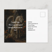 ヴィンテージ童話の森ユニコーンマジカルウッドランド ポストカード (裏面)