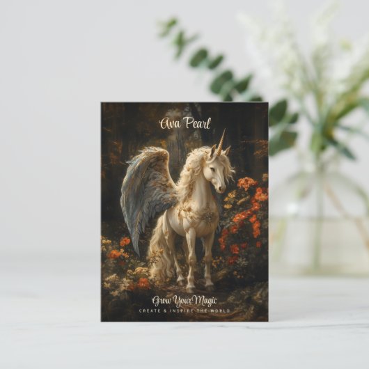 ヴィンテージ童話の森ユニコーンマジカルウッドランド ポストカード (スタンド正面)