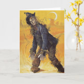 ヴィンテージ童話オズの魔法使いからのかかし カード (黄色い花)