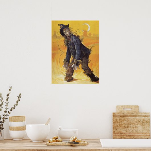 ヴィンテージ童話オズの魔法使いからのかかし ポスター (キッチン)