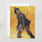 ヴィンテージ童話オズの魔法使いからのかかし ポストカード (正面/裏面)