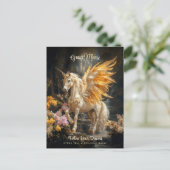 ヴィンテージ童話ゴールデンフォレストユニコーンファンタジー ポストカード (スタンド正面)