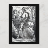 ヴィンテージ童話プリンスオンホワイトホースプリンセス ポストカード (正面)