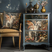 ヴィンテージ童話マジカルフェアリー妖精ユニコーン子供部屋 クッション